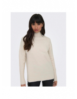 Pull col montant gabriel beige femme - Only