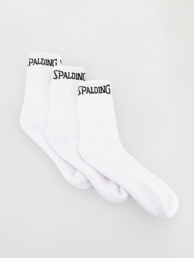 Pack 3 paires de chaussettes mid cut blanc - Spalding