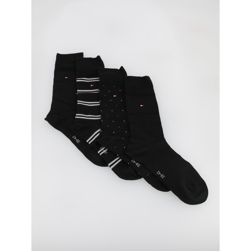 Coffret 4 paires de chaussettes motif noir homme - Tommy Hilfiger