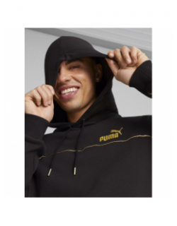 Sweat à capuche minimal logo gold noir homme - Puma