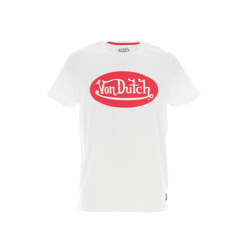 T-shirt uni logo rouge blanc homme - Von Dutch