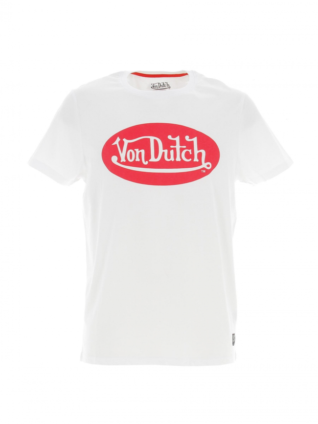 T-shirt uni logo rouge blanc homme - Von Dutch