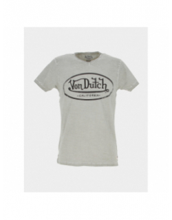 T-shirt col v logo chiné vert clair homme - Von Dutch