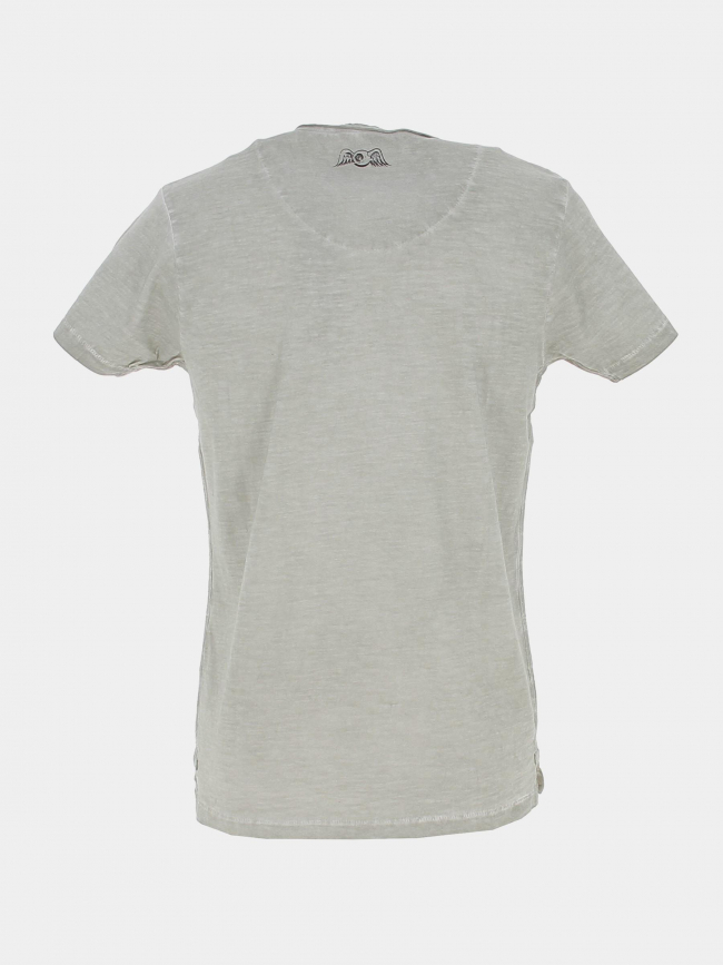 T-shirt col v logo chiné vert clair homme - Von Dutch