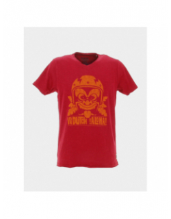 T-shirt col v imprimés orange rouge homme - Von Dutch
