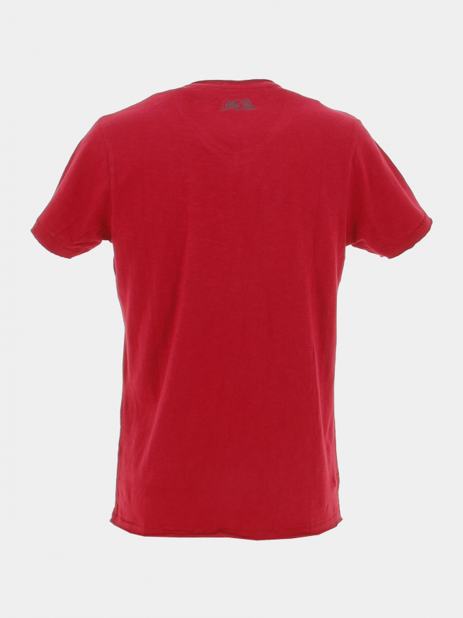 T-shirt col v imprimés orange rouge homme - Von Dutch