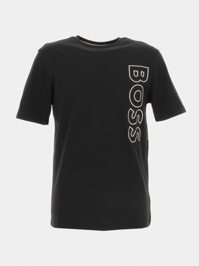 T-shirt uni logo noir garçon - Boss