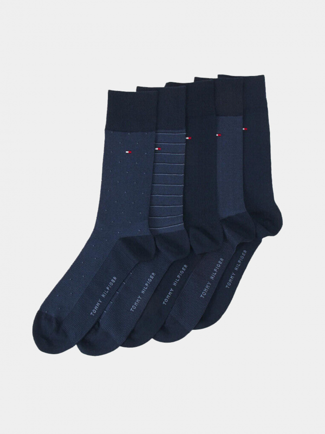 Coffret 5 paires de chaussettes logo bleu homme - Tommy Hilfiger