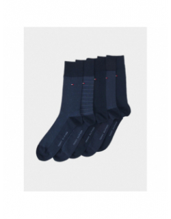 Coffret 5 paires de chaussettes logo bleu homme - Tommy Hilfiger