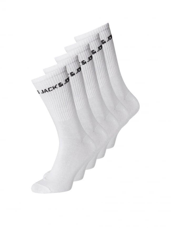 Pack 5 paires de chaussettes basic blanc homme - Jack & Jones