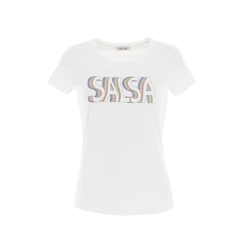 T-shirt regular graphic paillettes blanc femme - Salsa