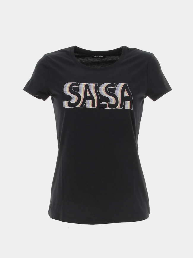 T-shirt regular graphic paillettes noir femme - Salsa