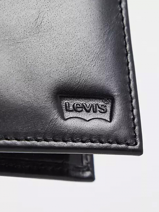 Portefeuille casual en cuir batwing bifold noir homme - Levi's