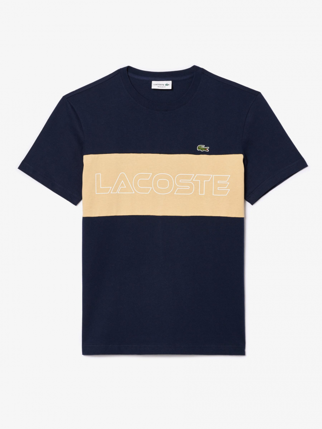T-shirt bande logo bleu marine homme - Lacoste
