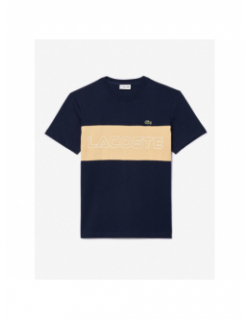 T-shirt bande logo bleu marine homme - Lacoste