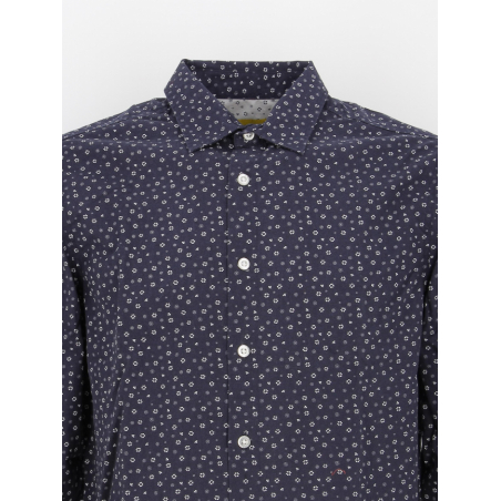 Chemise Manches Longues Carreaux Tissés Brossée Colk Deep Marine Oxbow