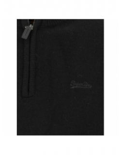 Pull col zippé en laine essential logo noir homme - Superdry