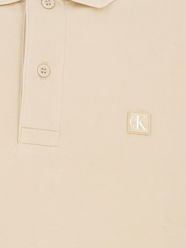Polo ambro badge beige homme - Calvin Klein