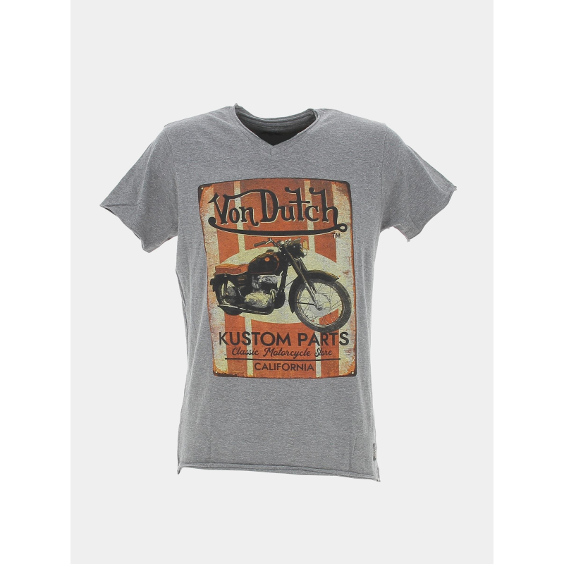 T-shirt moto kustom gris homme - Von Dutch