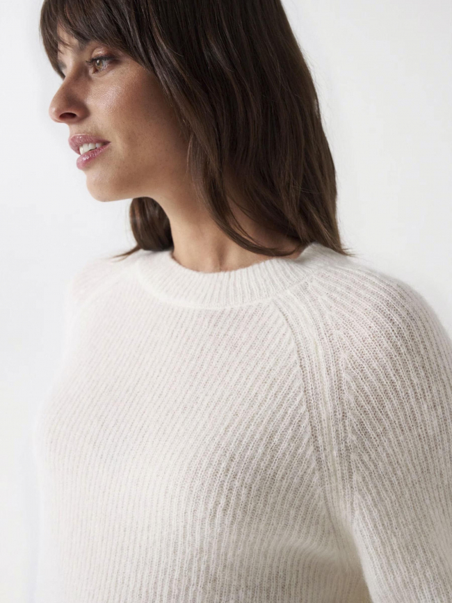 Pull ribbed manches longues écru femme - Salsa