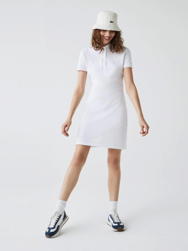 Robe polo core essentials blanc femme - Lacoste