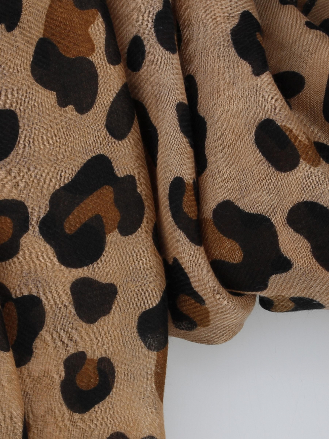 Foulard imprimés léopard vidia marron femme - Pieces