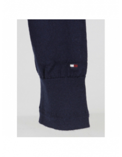 Pull fin en laine polo fine gauge bleu homme - Tommy Hilfiger