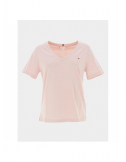 T-shirt col v regular rose femme - Tommy Hilfiger