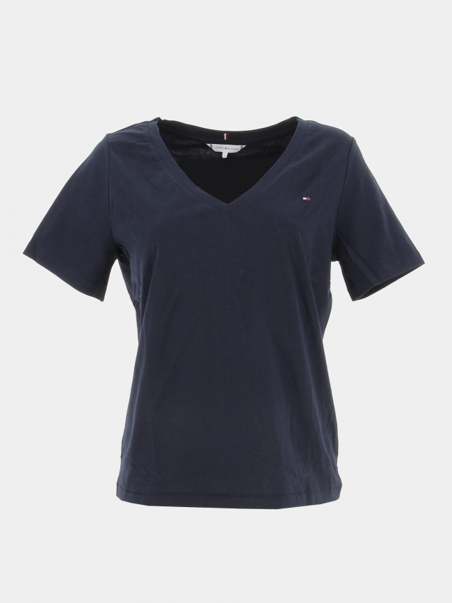 T-shirt col v modern regular bleu femme - Tommy Hilfiger