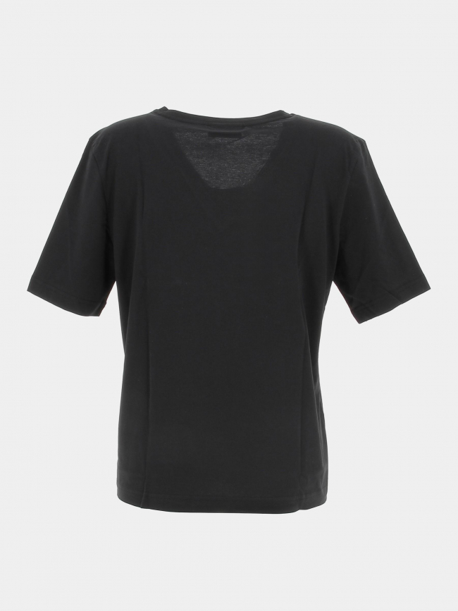 T-shirt col v uni logo noir femme - Lacoste