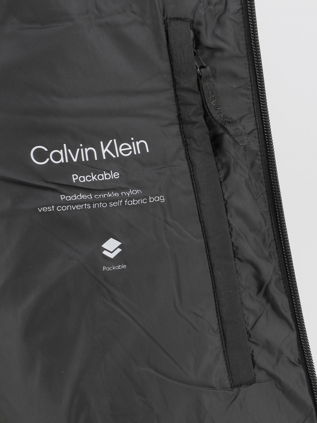 Doudoune sans manche fine crinkle noir homme - Calvin Klein