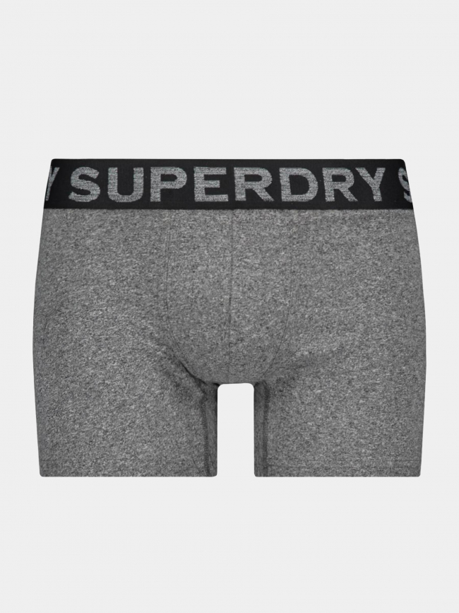 Pack 3 boxers gris kaki noir homme - Superdry
