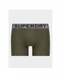 Pack 3 boxers gris kaki noir homme - Superdry