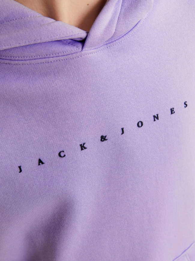 Sweat à capuche star logo violet garçon - Jack & Jones