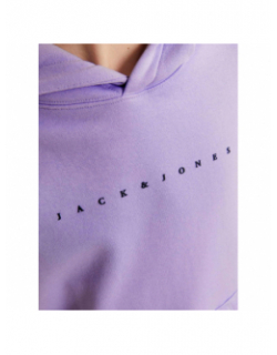 Sweat à capuche star logo violet garçon - Jack & Jones