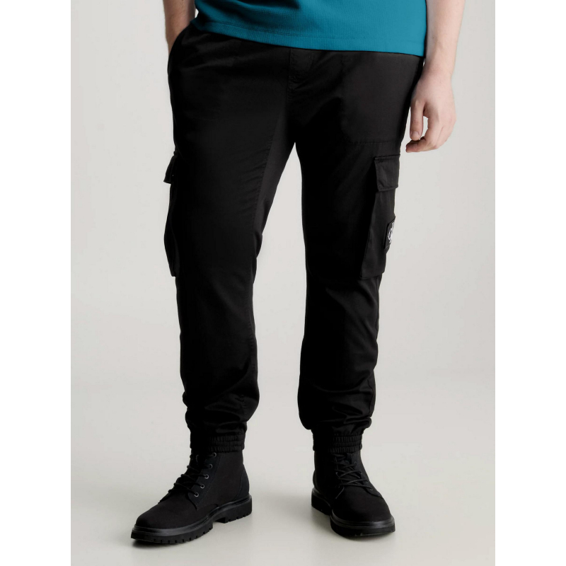 Pantalon cargo skinny washed noir homme - Calvin Klein Jeans