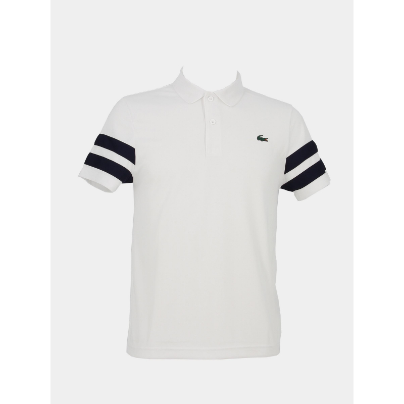 Polo rayures manches contrastées blanc homme - Lacoste