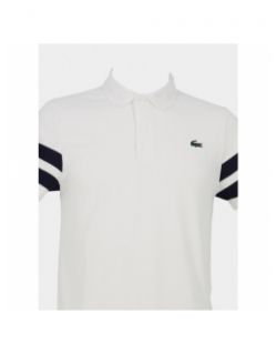 Polo rayures manches contrastées blanc homme - Lacoste