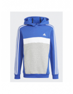 Sweat à capuche colorblock 3S bleu gris garçon - Adidas