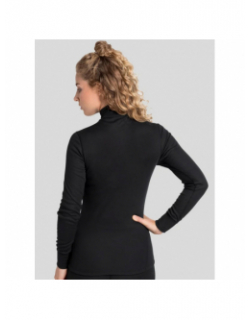 T-shirt thermique active col montant zippé noir femme - Odlo