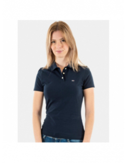 Polo slim essential logo bleu marine femme - Tommy Jeans