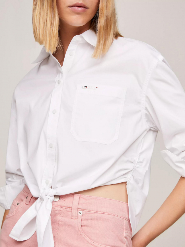 Chemise nouée front tie blanc femme - Tommy Jeans