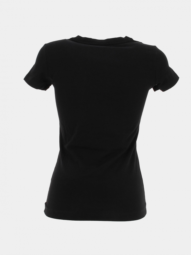 T-shirt strass logo rose noir femme - Guess