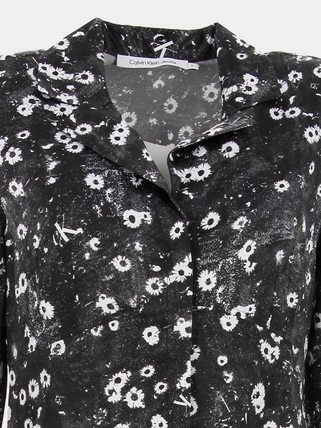 Robe diner floral noir femme - Calvin Klein Jeans