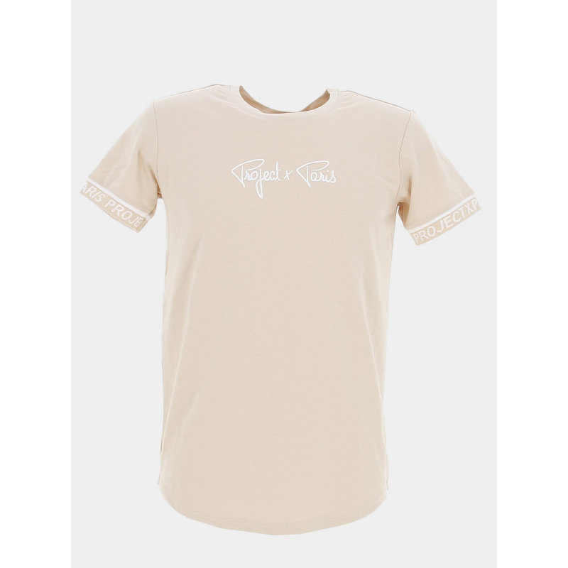 T-shirt logo brodé beige garçon - Project X Paris