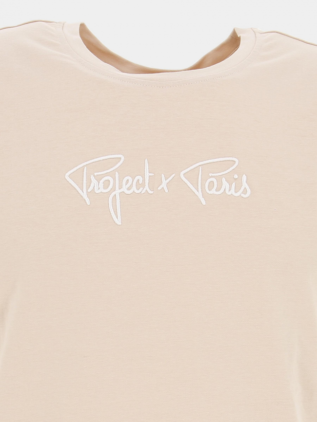 T-shirt logo brodé beige garçon - Project X Paris