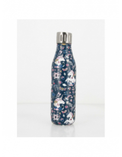 Gourde isotherme sport licorne 500ml bleu rose - Les Artistes