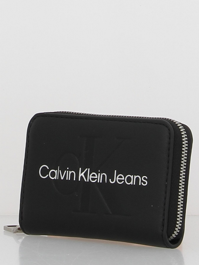 Porte-monnaie sculpted noir femme - Calvin Klein Jeans