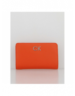 Portefeuille re-lock bifold orange femme - Calvin Klein