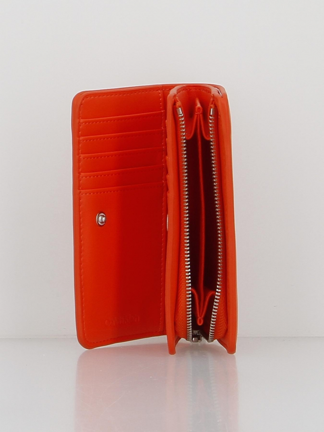 Portefeuille re-lock bifold orange femme - Calvin Klein